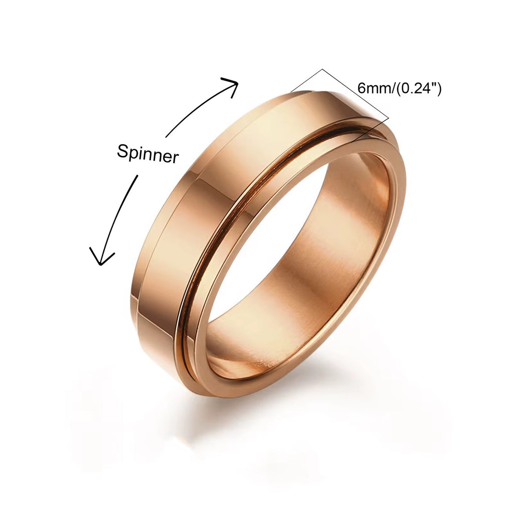 Classic Spinning Ring  - 6mm Minimalist Rotating Fidget Band